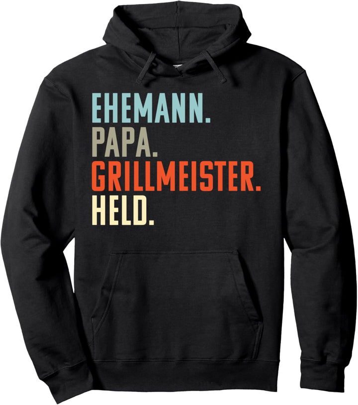 Ehemann Papa Grillmeister Held: Lustiges Geburtstag Geschenk Pullover Hoodie