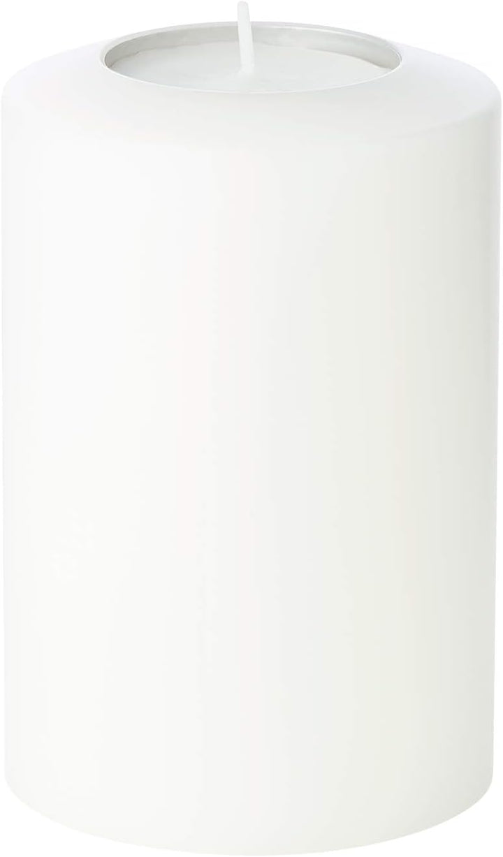 EDZARD Teelichthalter Dauerkerze Cornelius Pine, Höhe 15 cm, Durchmesser 10 cm, geeignet für handels