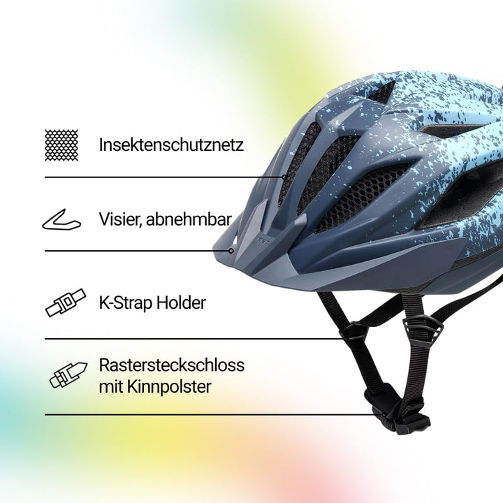 KED Street Jr. Pro Kinder Fahrrad Helm matt blau 2023 S (49-55cm), S (49-55cm)