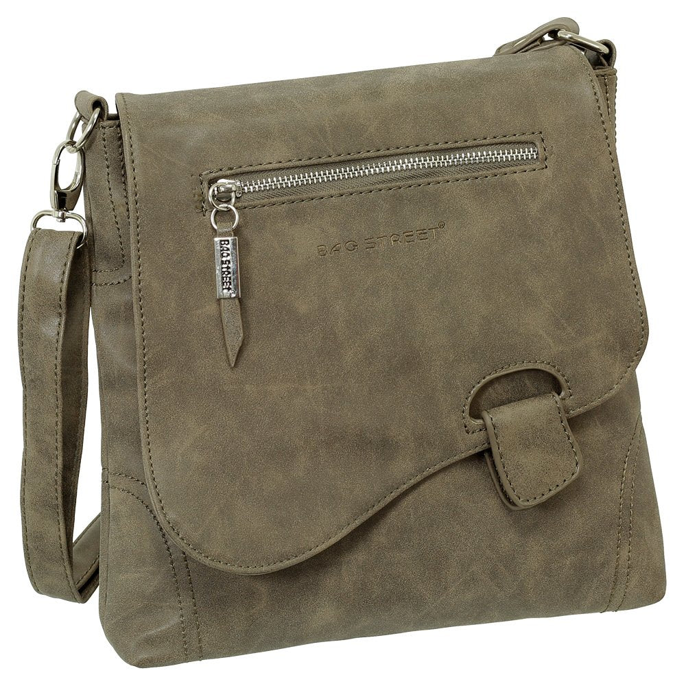 Ledershop24 Geschenkset - Handtasche Schultertasche Umhängetasche Wildleder-Imitat Used Look mit Rie