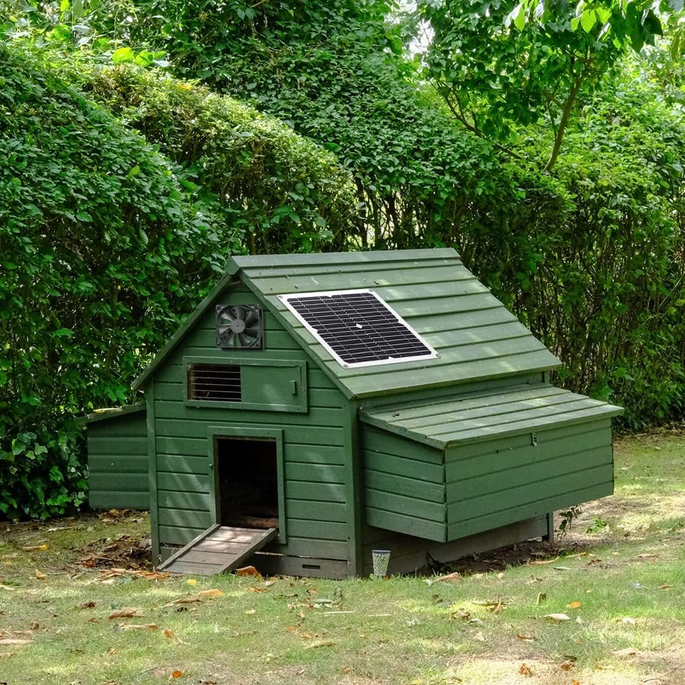 SUNYIMA Solarpanel Fan Kit, 12W wetterfest mit DC Fan für kleine Hühnerställe, Gewächshäuser, Schupp