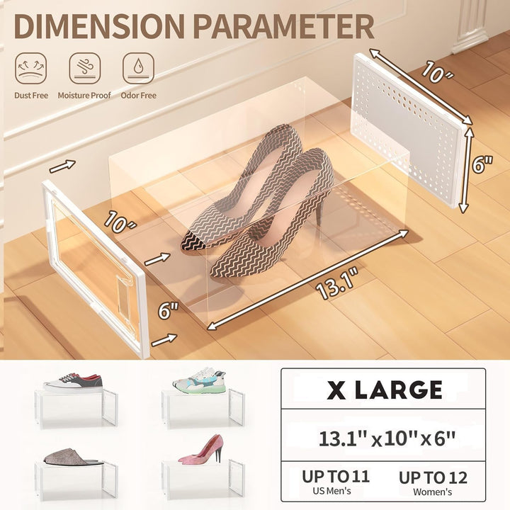 Secret Space 12 Stück grosse Schuh-Organizer-Aufbewahrungsboxen für Schrank, modulare, platzsparende