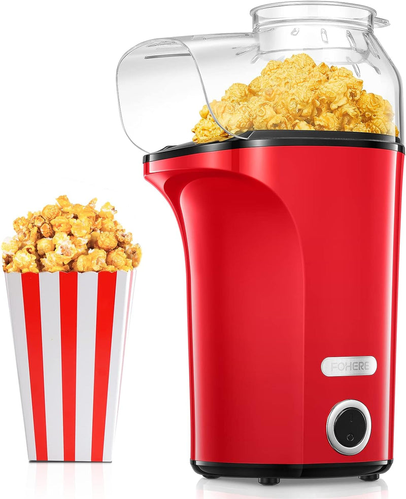 Popcornmaschine 1400W, 120g/4L Grosse Kapazität, Heissluft Popcorn Maker für Zuhause, Gesund& Ölfrei