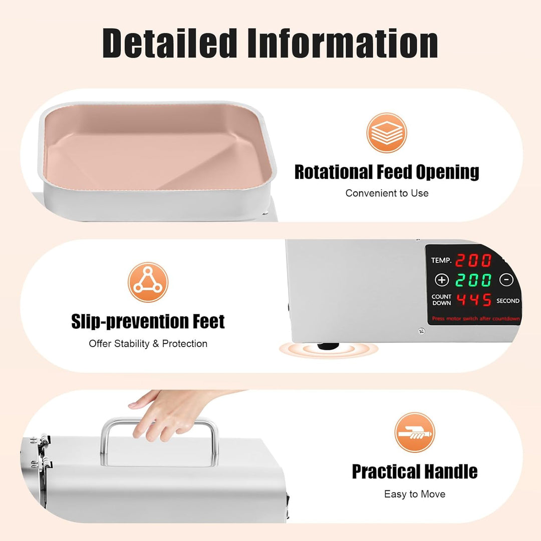 Ölpresse Elektrische Ölpresse aus Edelstahl 304, 150W Vollkupfermotor für Kalt & Heisspressung, 6-13