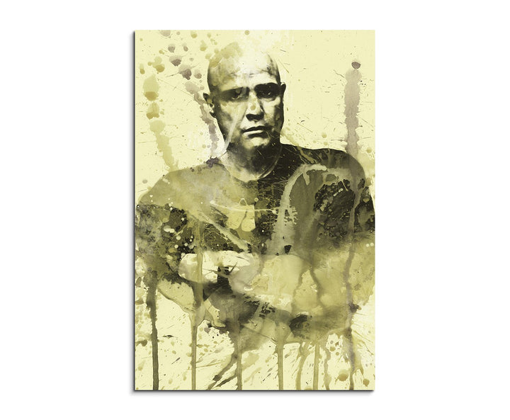 Marlon_Brando_Apocalypse_Now_90x60cm Splash Art Paul Sinus Aquarell, Gemälde, Kunstbild auf Leinwand