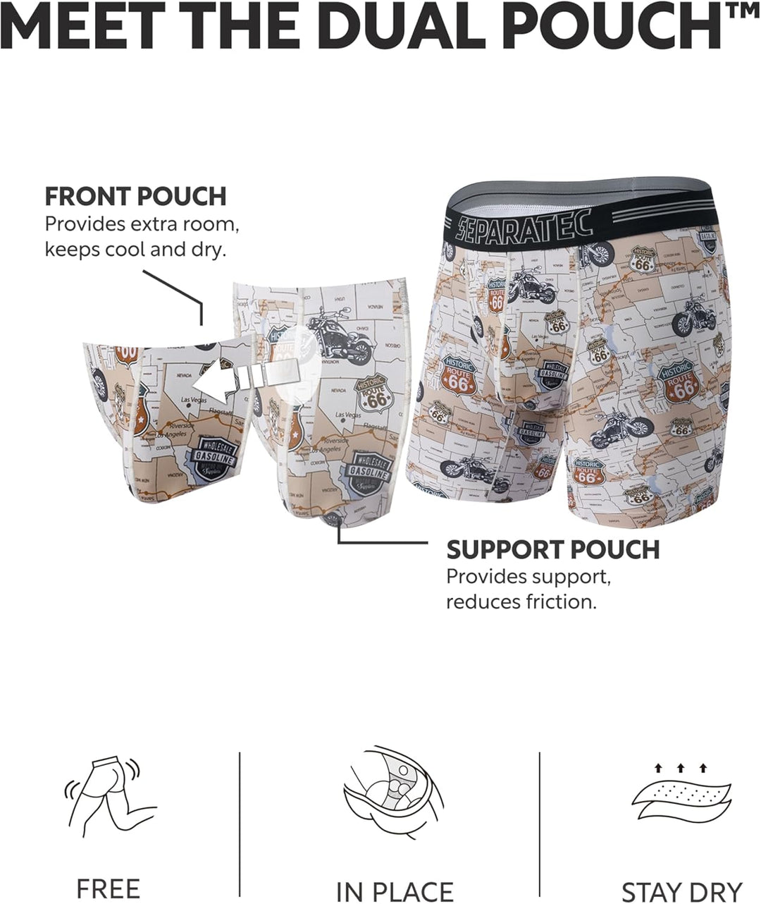 Separatec Boxershorts Herren 3er-Pack Sport Schnell trocknend Doppelbeutel Dual Pouch Unterhosen Män