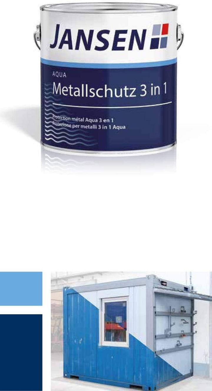 Jansen Aqua Metallschutz 3in1 (RAL 9006) 0,75l 0,75 Liter Ral 9006 - Weissaluminium, 0,75 Liter Ral