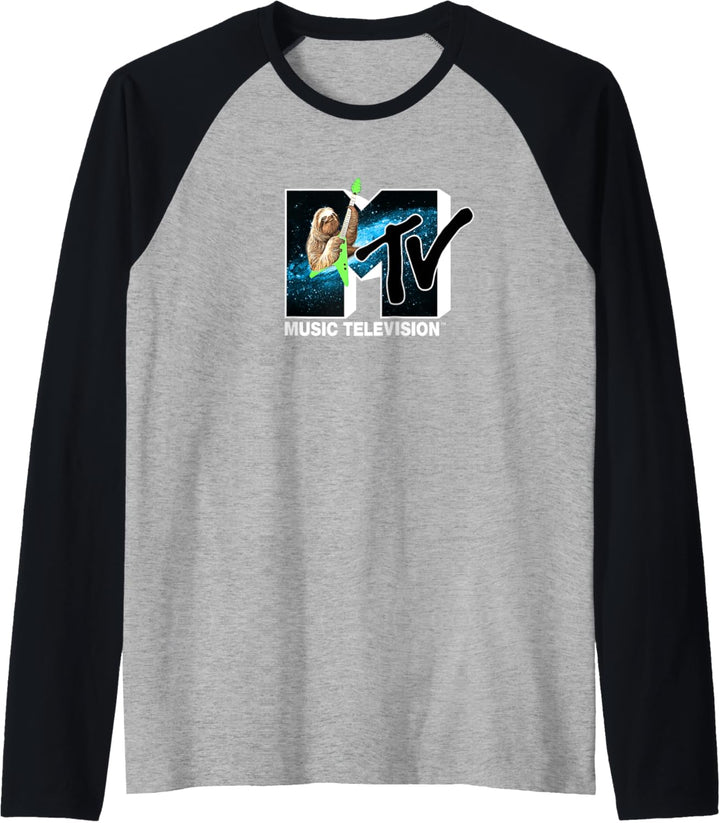 MTV Sloth Guitar Logo Raglan