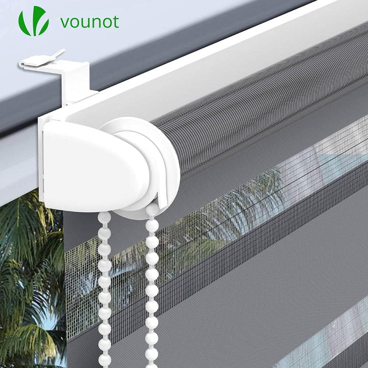 VOUNOT Doppelrollo klemmfix ohne Bohren, Duo Rollo Klemmrollo für Fenster und Tür, lichtdurchlässig