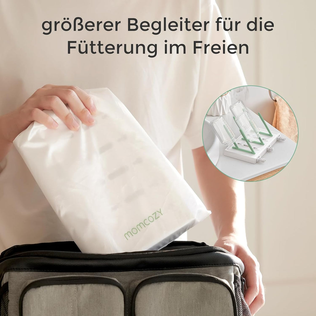 Momcozy Premium Babyflaschen Trockenständer – Vertikaler Flaschenhalter für 18 Flaschen &amp; Stillzubeh