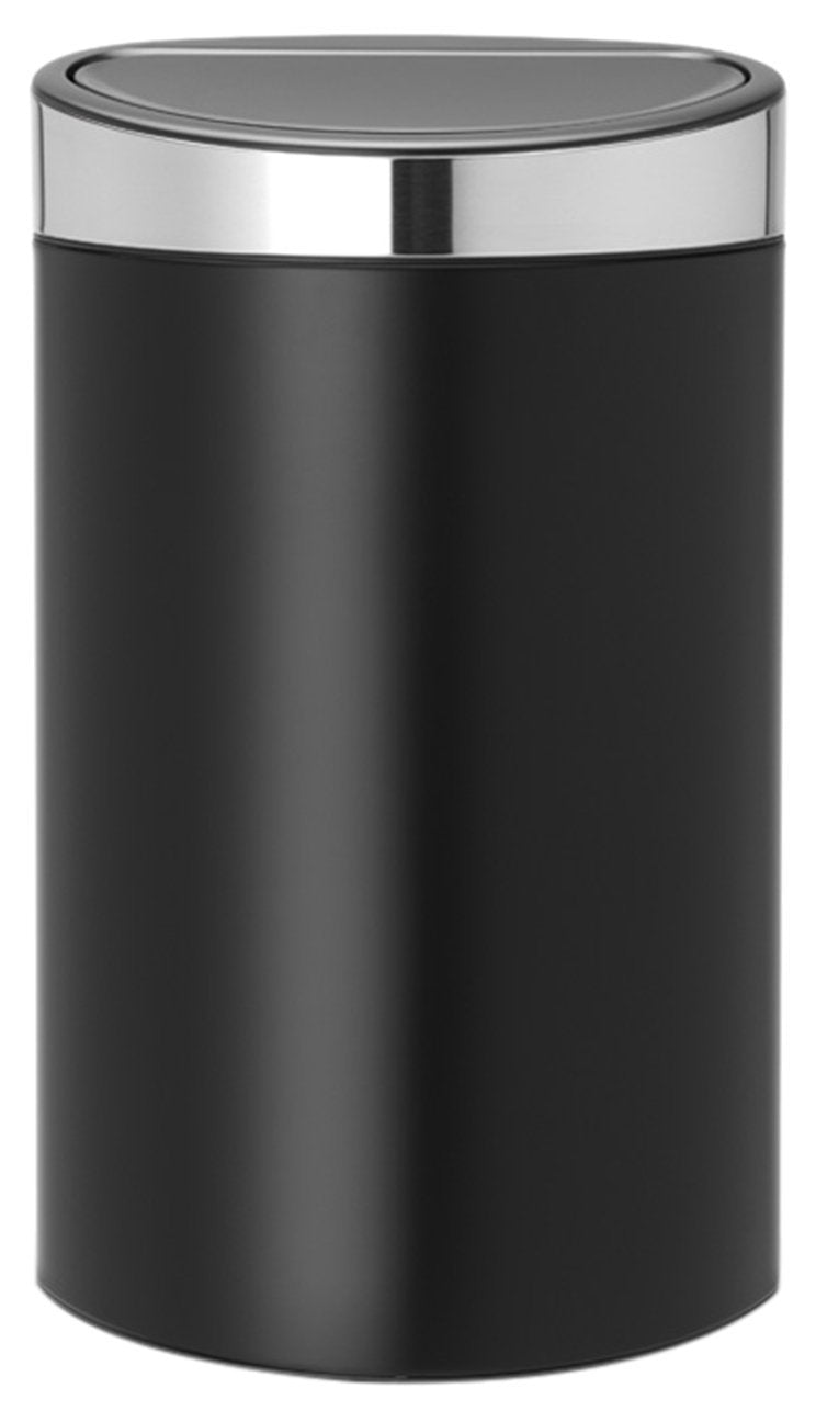 Brabantia 114847 Touch Bin New mit herausnehmbaren Kunststoffeinsatz, 40 L, Edelstahl, schwarz matt,