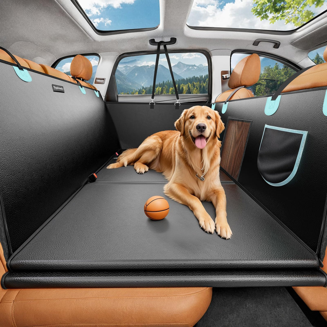 Rücksitzverlängerung für Hunde mit PU-Leder, abnehmbarer harter Boden, Autositzbezug für Hunde, hält