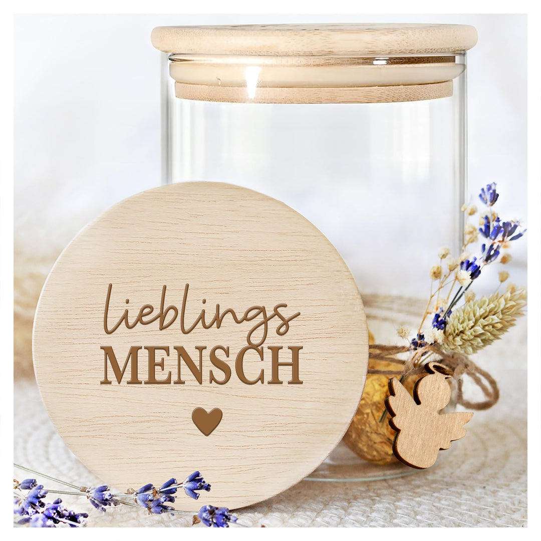 Grandora Vorratsglas Lieblingsmensch Geschenkidee für Geburtstag, Jahrestag Aufbewahrungsglas mit Ho