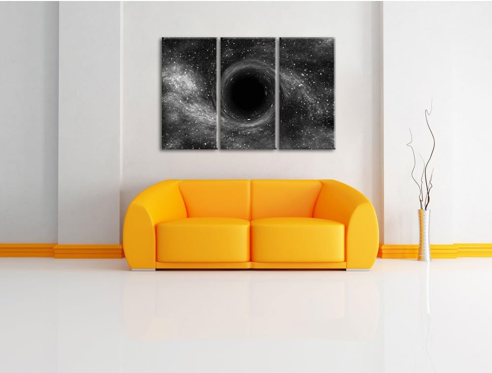 Pixxprint Loch im Weltall als Leinwandbild/Grösse: 3 Teilig (120x80 cm) cm/Wandbild/Kunstdruck/ferti