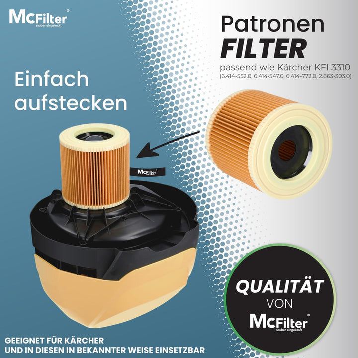 McFilter | 10 Staubsaugerbeutel + 1 Filter geeignet für Kärcher A2604, A2204, A2254, A2200, A2201, A