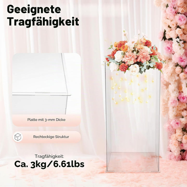 Acryl Präsentationsständer Transparent 60cm – Moderner Display Ständer für Blumen, Deko, Sammlerstüc