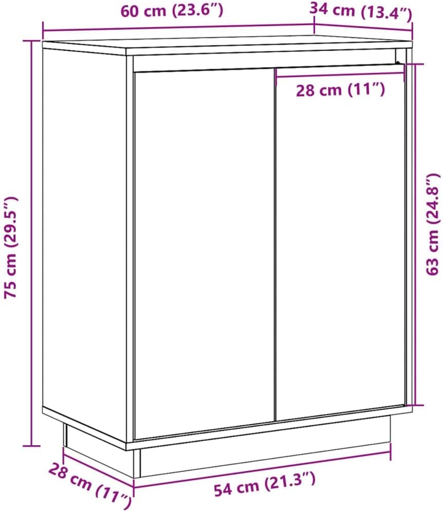 vidaXL Sideboard mit Türen Kommode Anrichte Schrank Beistellschrank Mehrzweckschrank Standschrank Ho