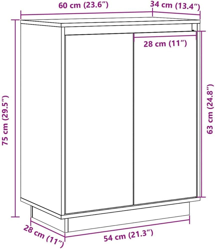 vidaXL Sideboard mit Türen Kommode Anrichte Schrank Beistellschrank Mehrzweckschrank Standschrank Ho