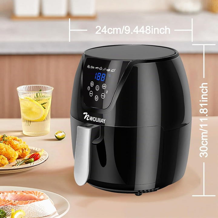 Heissluftfritteuse 5,5L 1800W Air Fryer LED-Touchscreen Frittieren ohne Öl | Grosses Fassungsvermöge