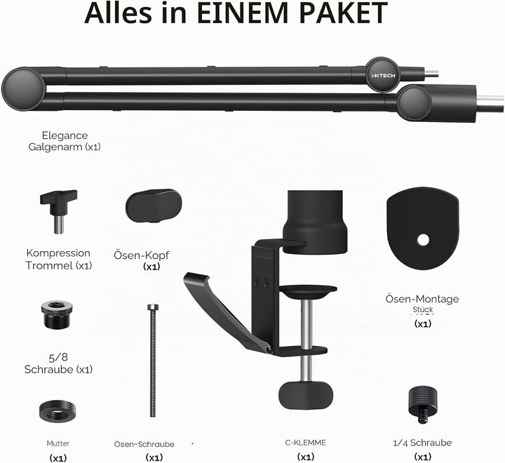 IXTECH Mikrofonarm für Hyperx Quadcast Rode Shure Sm7b Blue Yeti Gaming Mikrofon Halterung Mikrofons