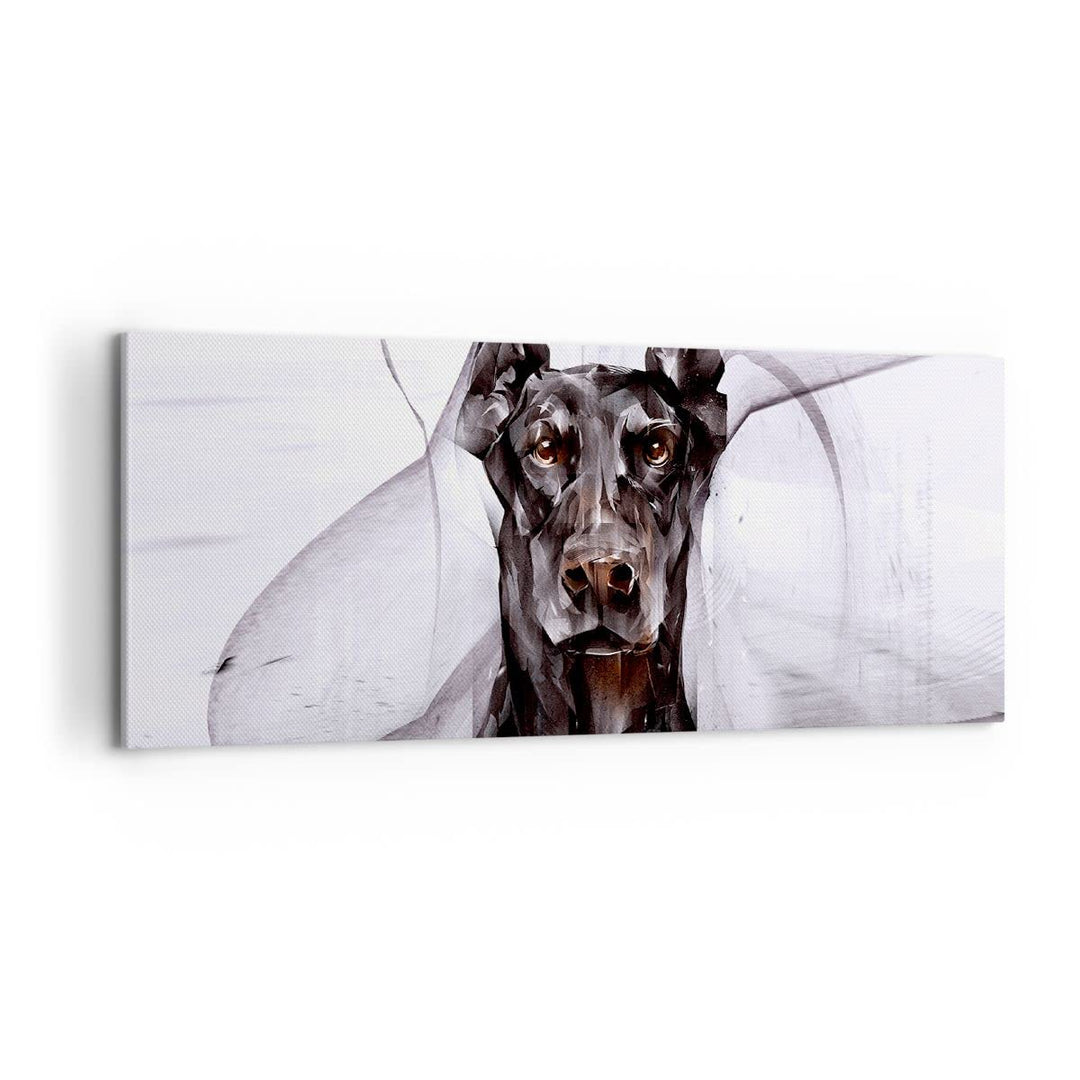 Panorama Bilder auf Leinwand 100x40cm Leinwandbild Hund Abstraktion Gross Wanddeko Bild Schlafzimmer