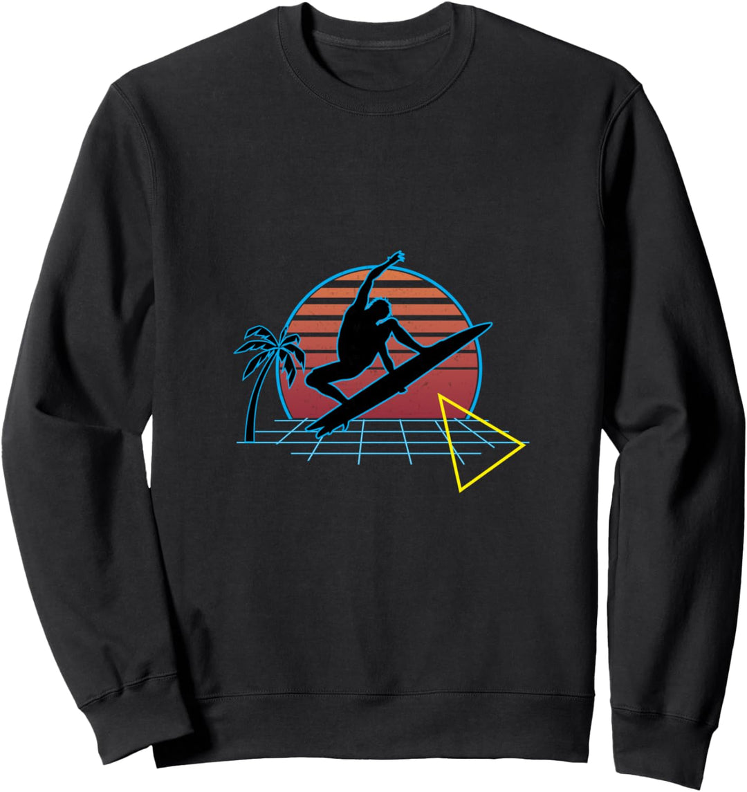 Surfing Retro Vintage Surfer 80s Style Sweatshirt