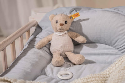 Steiff 242779 GOTS Noah Teddybär Spieluhr, BEIGE, 23cm