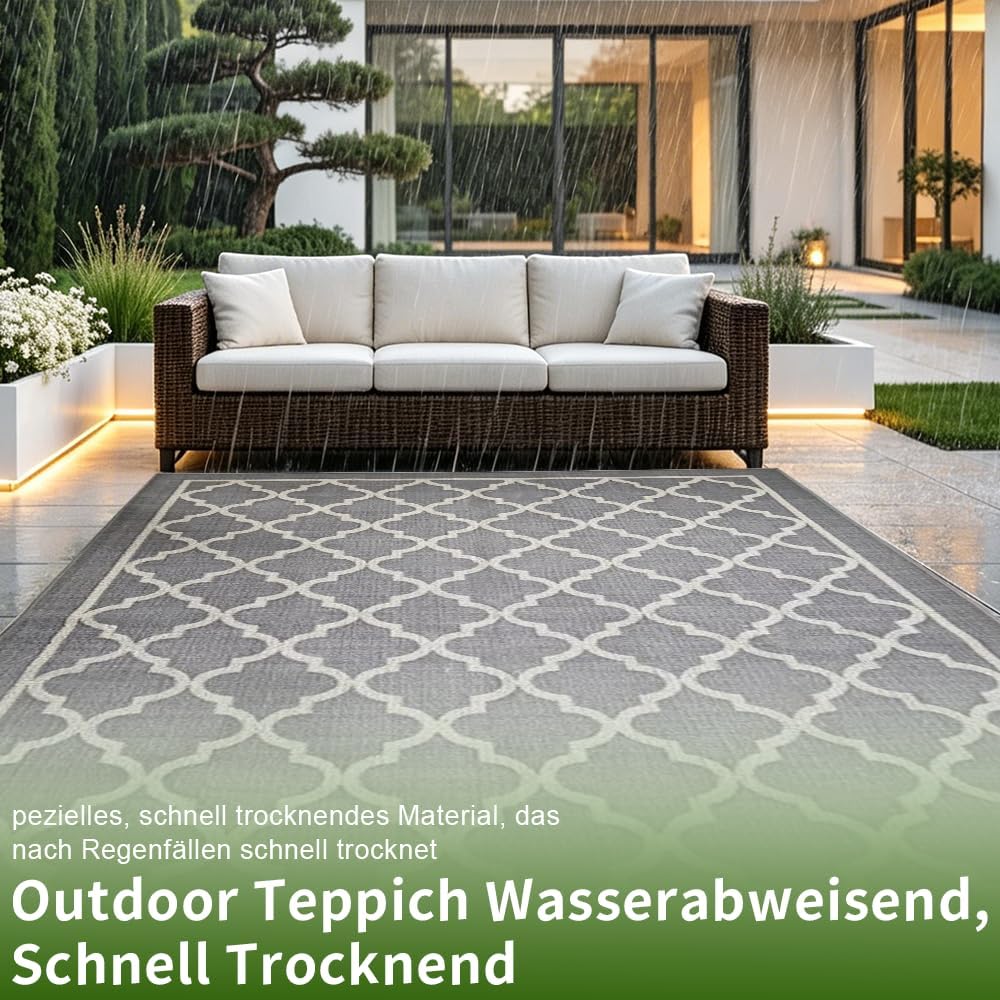 RV MURTS Outdoor Teppich Wetterfest, 160x230CM Leichtgewicht Camping Teppich, Aussenteppich Wasserdi