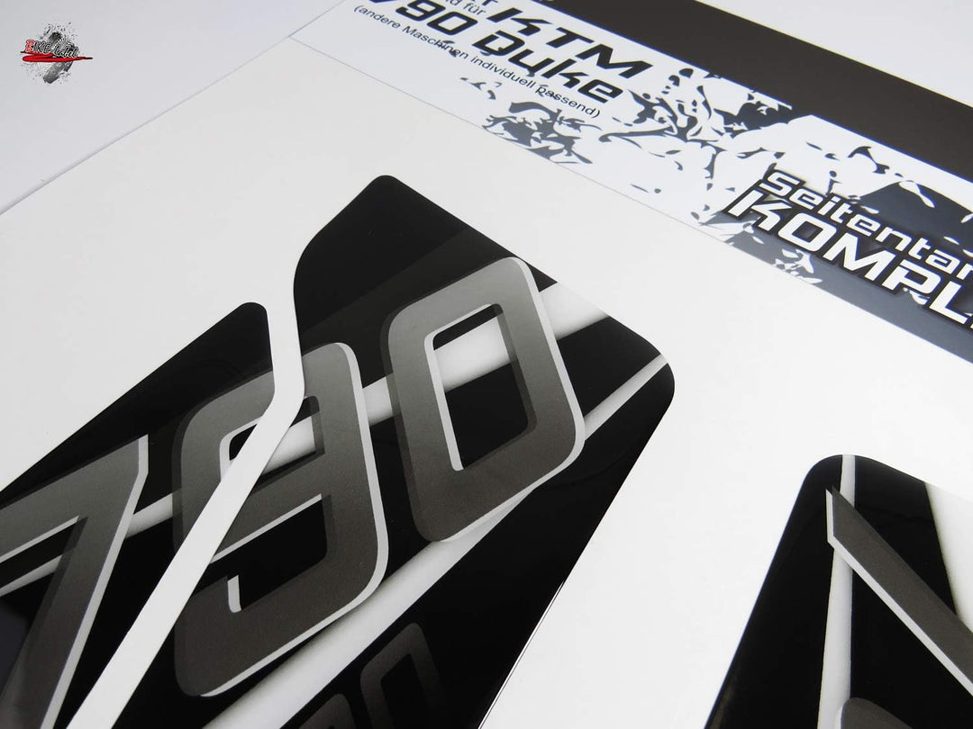 BIKE-label Seitentank Pad Silber Schwarz kompatibel für KTM 790 Duke 800481