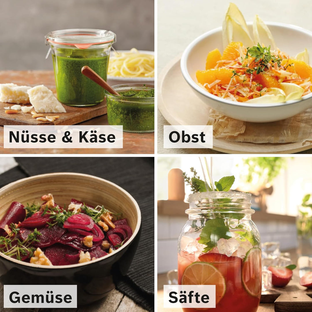 Bosch Zubehör-Set VeggieLove Plus MUZ9VLP1, Multimixer, drei Scheiben (Schneidwendescheibe, Raspelwe