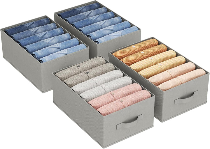 Lifewit Schrank Aufbewahrungsbox Kleidung, Jeans Ordner für Kleiderschrank mit Trennplatte, 6 Fächer