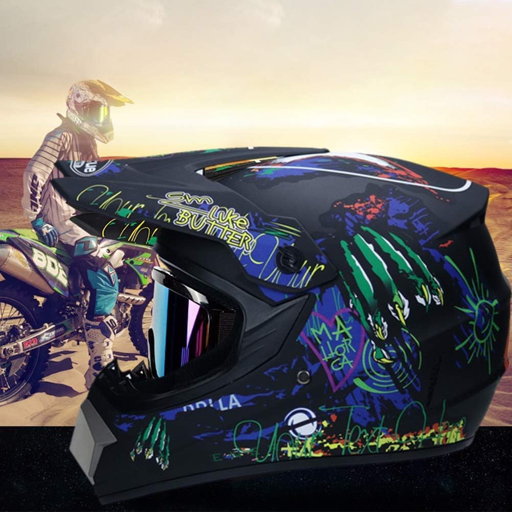 Bonbela Helm Professioneller Motocross Helm Kinder Erwachsene Motocross Dirt Bike Offroad Motorradhe