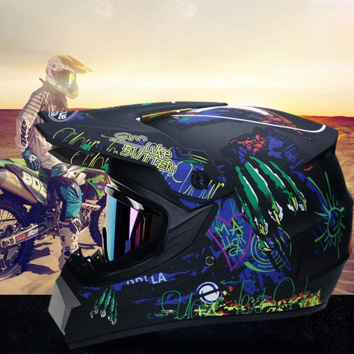 Bonbela Helm Professioneller Motocross Helm Kinder Erwachsene Motocross Dirt Bike Offroad Motorradhe