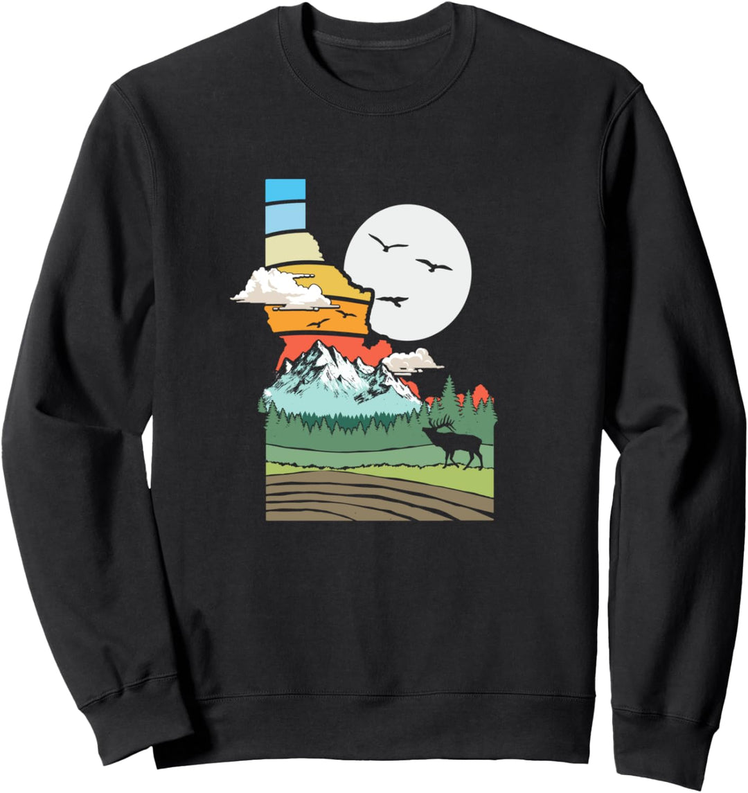 State of Idaho Pride Outdoor & Mountains Nature Graphic Sweatshirt