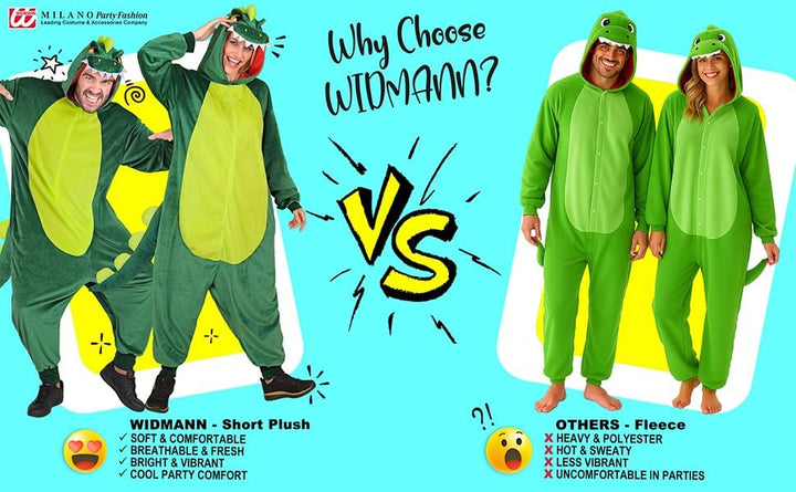 W WIDMANN MILANO Party Fashion - Tier Overall für Erwachsene, weicher Plüsch Jumpsuit mit Kapuze, Ti