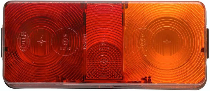 HELLA Rückleuchte - Glühlampe - 12V - Anbau/geschraubt - ECE - Lichtscheibenfarbe: rot/gelb - Stecke
