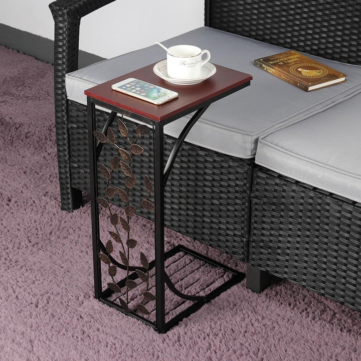 Yaheetech Beistelltisch C-Form Couchtisch Sofatisch Kaffeetisch aus Metall Kleiner Wohnzimmertisch I