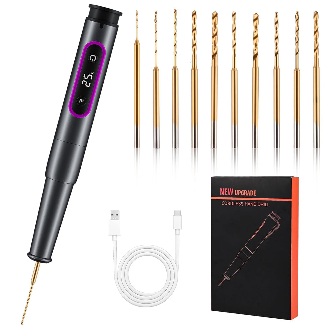 Handbohrer Elektrisch, GuKKK 5-Gang Bohrer Wiederaufladbare Bohrmaschine, Wiederaufladbare DIY Handb