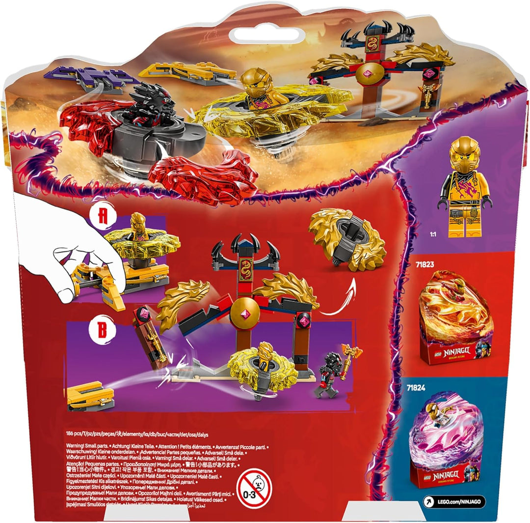 LEGO NINJAGO Drachen-Spinjitzu Battle Pack mit 2 Minifiguren - Ninja Spielzeug mit Spinner für Junge