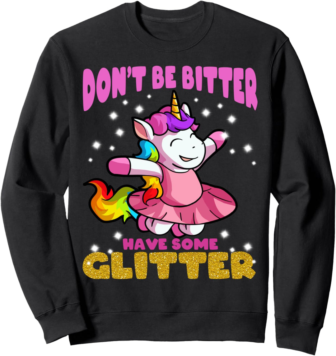 Nettes Einhorn verbreitet Glitzer Positivität Mädchen Frauen Sweatshirt