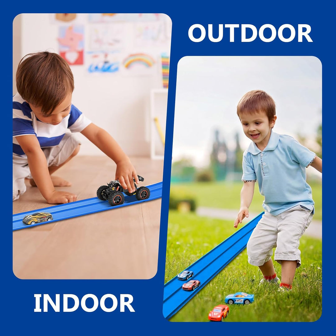 Autorennbahn Rennbahn 4.5M für Hot Wheels, Flexible Rennstrecke Auto Autorennbahn Rennbahn Spielzeug
