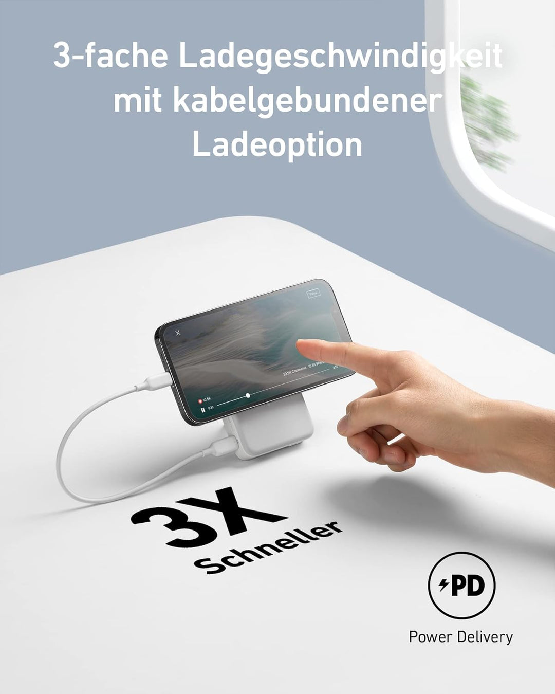 Anker 633 Magnetic Battery, 10.000mAh einklappbare magnetische kabellose Powerbank, Nur kompatibel m