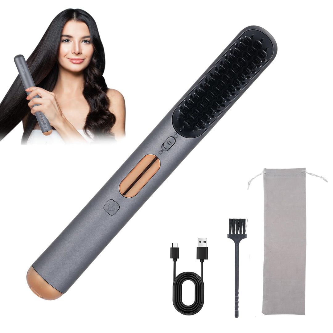 Layhou Multifunktionale Kabellose Glättungsbürste & Haarglätter Für Volumen, Geeignet Für Eine Vielz
