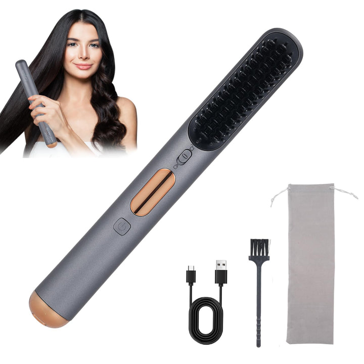Layhou Multifunktionale Kabellose Glättungsbürste & Haarglätter Für Volumen, Geeignet Für Eine Vielz