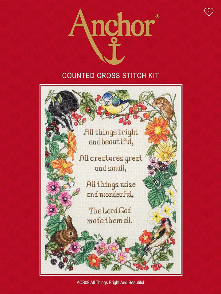 Anchor Kreuzstich-Set, 100% Baumwolle, Mehrfarbig, 65x65cm