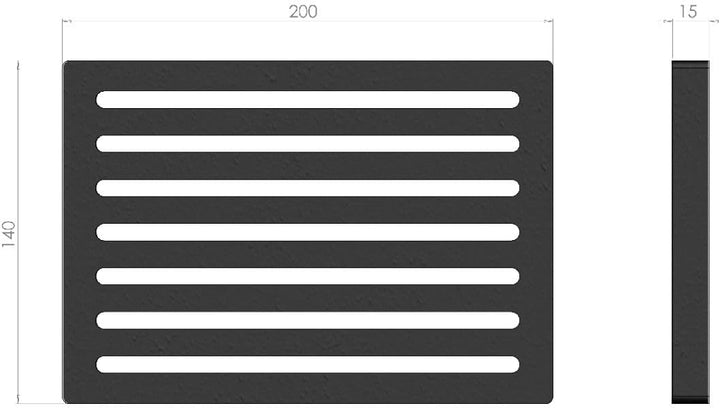 Kaminrost/Ascherost Eckig 200 x 140 x 15 mm passend für Leda ** Kaminöfen inkl. Modellübersicht - As