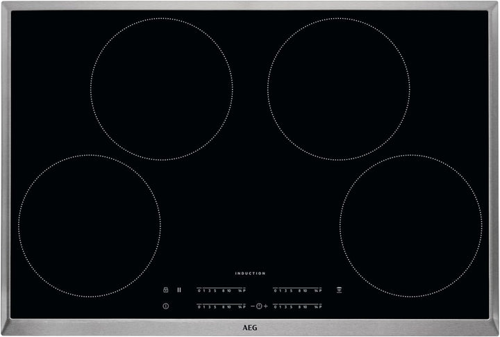 AEG IKB8443AXB Autarkes Kochfeld / Induktion / Hob²Hood / Slider-Bedienung / 80 cm / Edelstahlrahmen