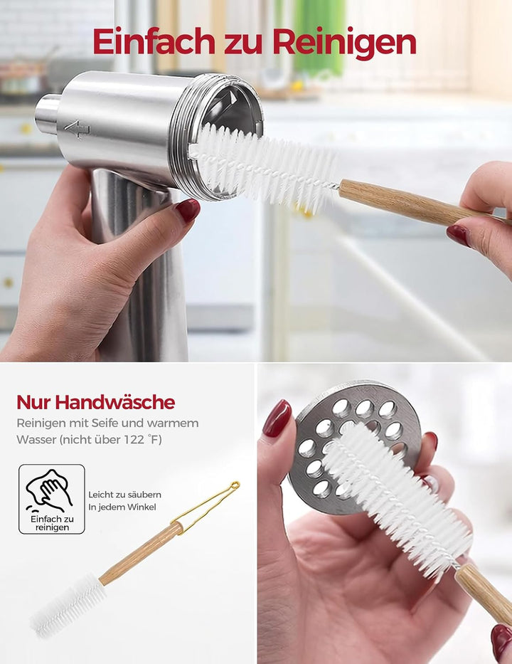 Fleischwolf Aufsatz für KitchenAid Standmixer, Edelstahl Fleischwolf Aufsatz Enthält Wurstfüller, Re