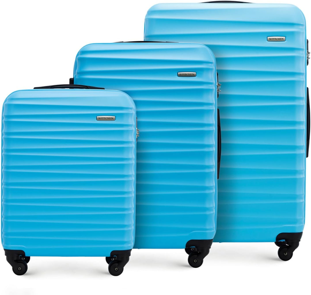 WITTCHEN Reisekoffer 3er Koffer-Set Rollkoffer Trolley Handgepäck Hartschale aus ABS mit 4 Spinner-R