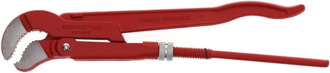 GEDORE red 45degree abgewinkelte Eck-Rohrzange, Spannweite 40 mm/1 Zoll, S-Maul, massiv, Zahnung ver